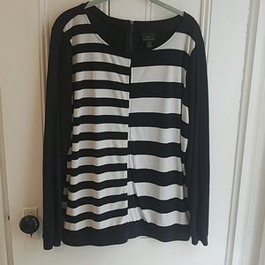 Top black and white striped